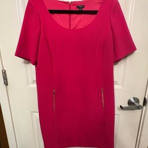 Ann Taylor Pink Sheath Mini Dress Scoop Neck